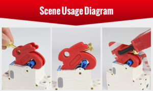 ndustrial application diagram for electrical lockout device in OSHA safety scenarios