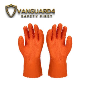 Orange PVC 708 Anti Slip & Waterproof Strong Grip Safety Protection Gloves