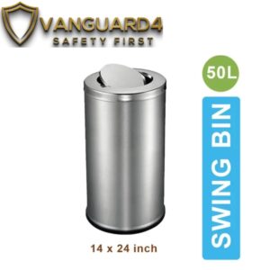 Swing 30Litre Top Round Stainless Steel Kitchen Paper Waste Garbage Dustbin